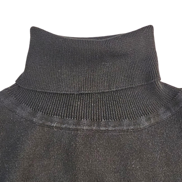 CUMRAN Women's Black Woven Silk Blend Turtleneck Size M - Picture 10 of 10